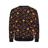 Halloween pattern Pumpkin background Men's Crew Neck Sweatshirt