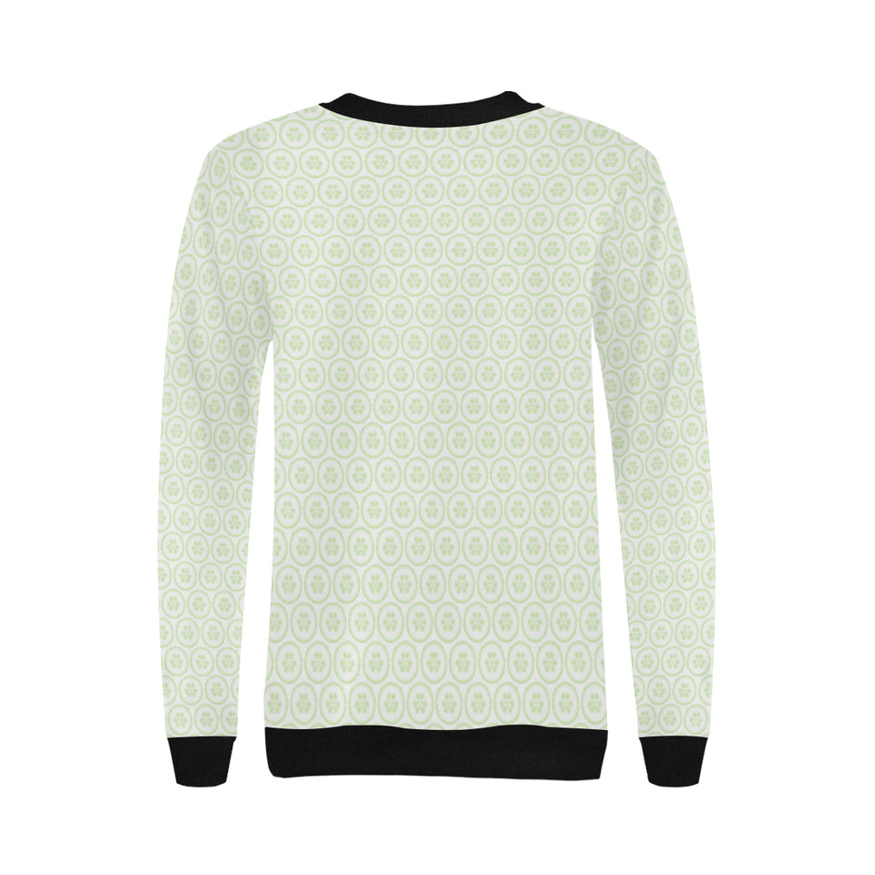 Cucumber pattern background Women's Crew Neck Sweatshirt