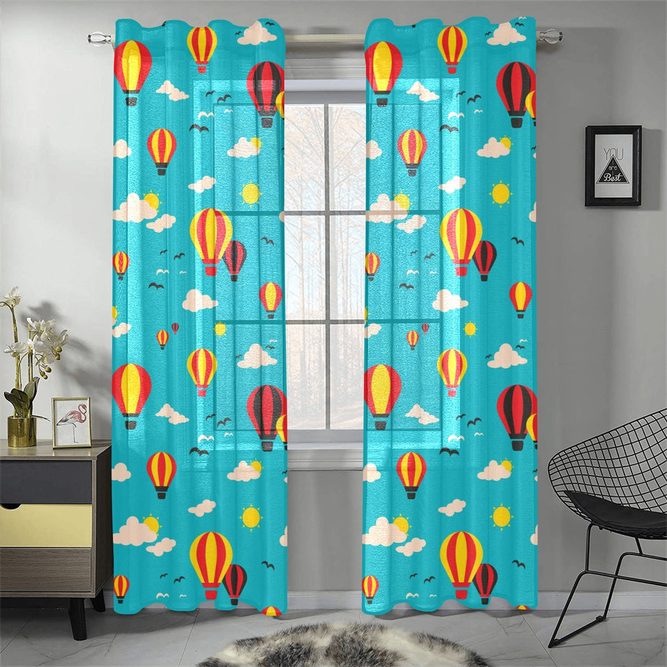 Hot Air Balloon Sky Pattern Gauze Curtain