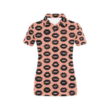 Lips Pattern Print Design 02 Women's All Over Print Polo Shirt