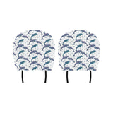 Dolphins pattern dotted background Car Headrest Cover