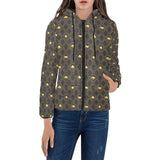 Casino Cards Suits Pattern Print Design 01 Women's Padded Hooded Jacket