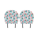 Toucan tropical flower leave pattern Car Headrest Cover