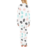 Dog Paws Pattern Print Design 04 Women's Long Pajama Set