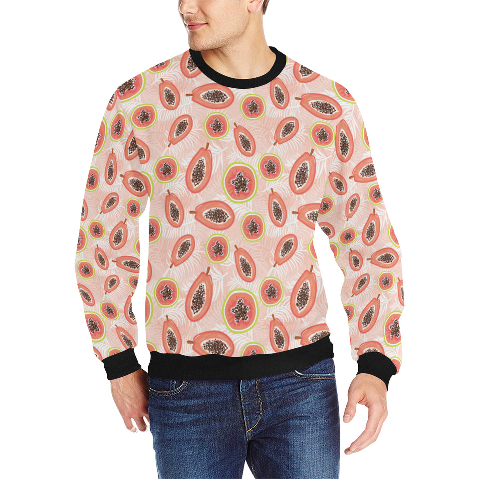 papaya leaves pattern Men's Crew Neck Sweatshirt
