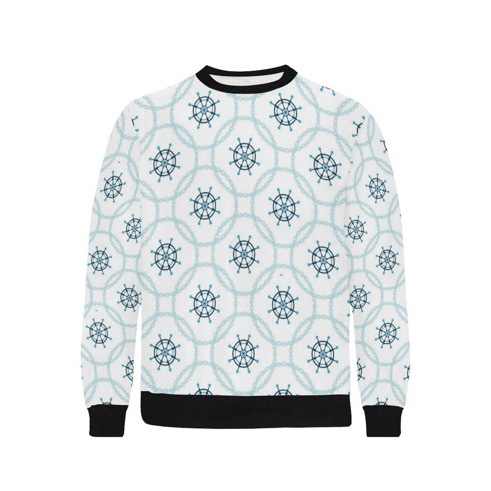 nautical steering wheel chain Men's Crew Neck Sweatshirt