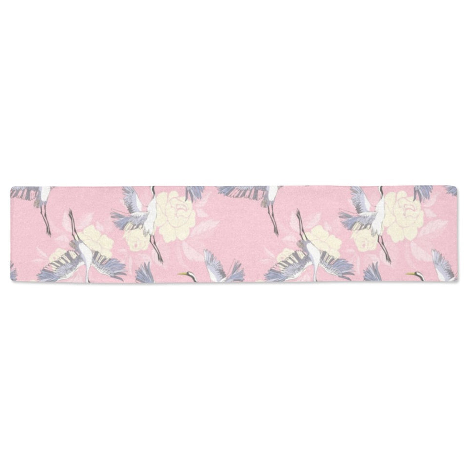Japanese crane rose pattern Table Runner