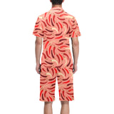 Beautiful Chili peppers pattern Men's V-Neck Short Pajama Set