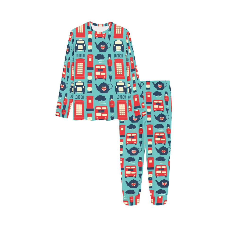 British Pattern Print Design 04 Kids' Boys' Girls' All Over Print Pajama Set