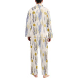 Lavender modern pattern blackground Men's Long Pajama Set