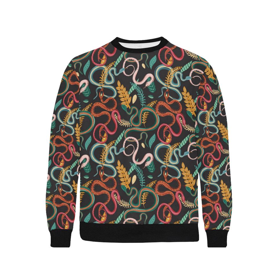 Colorful snake plant pattern Men's Crew Neck Sweatshirt