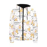 Greyhound Pattern Print Design 03 Men's Padded Hooded Jacket
