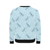Dragonfly pattern blue background Men's Crew Neck Sweatshirt