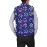 Dog Paws Pattern Print Design 02 Men's Padded Vest