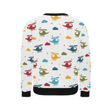 Colorful helicopter pattern Men's Crew Neck Sweatshirt