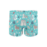 Christmas cute siberian husky puppie pattern Men's Swimming Trunks