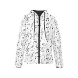 Music Notes Pattern Print Design 04 Women's Padded Hooded Jacket