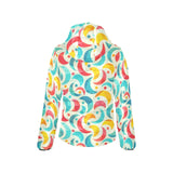 Colorful moon pattern Women's Padded Hooded Jacket