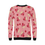 Cake cherry pattern Women's Crew Neck Sweatshirt