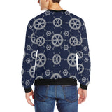 nautical steering wheel design pattern Men's Crew Neck Sweatshirt