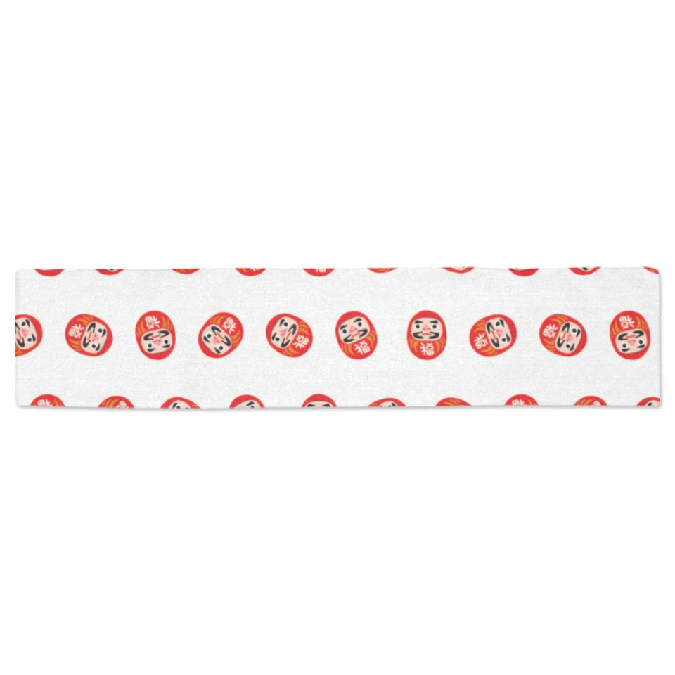 Daruma japanese wooden doll pattern Table Runner