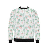 Pastel color cactus pattern Men's Crew Neck Sweatshirt