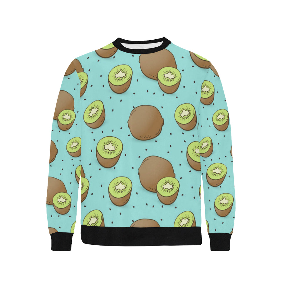 Kiwi blue background Men's Crew Neck Sweatshirt