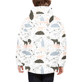 Polar bears star poka dot pattern Kids' Boys' Girls' Padded Hooded Jacket