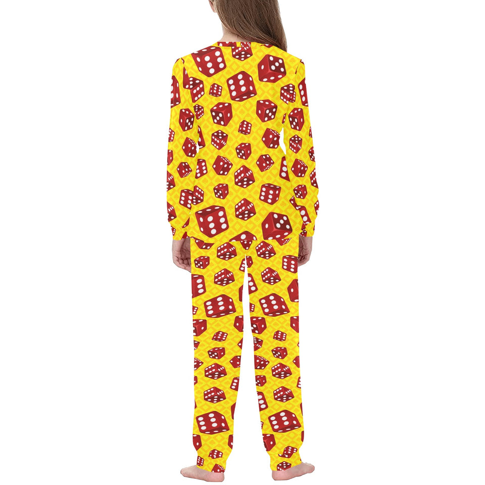 Dice Pattern Print Design 04 Kids' Boys' Girls' All Over Print Pajama Set