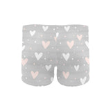 Heart pattern gray background Men's Swimming Trunks