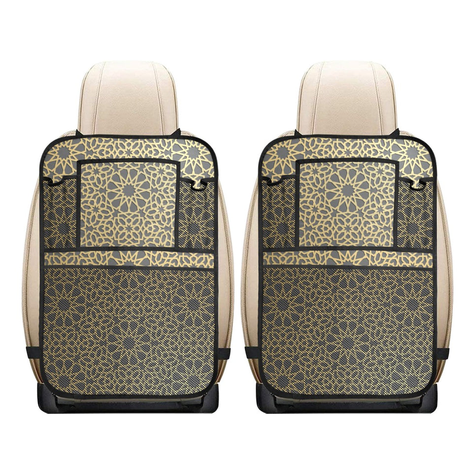 arabic star gold pattern Car Seat Back Organizer