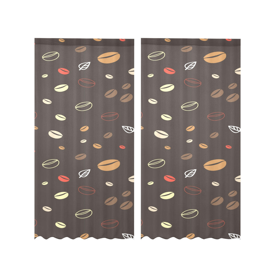 Coffee bean leave pattern Gauze Curtain