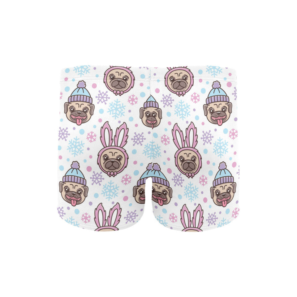 Cute pug hat rabbit costume pattern Men's Swimming Trunks