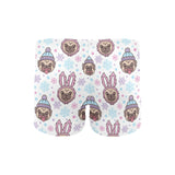 Cute pug hat rabbit costume pattern Men's Swimming Trunks