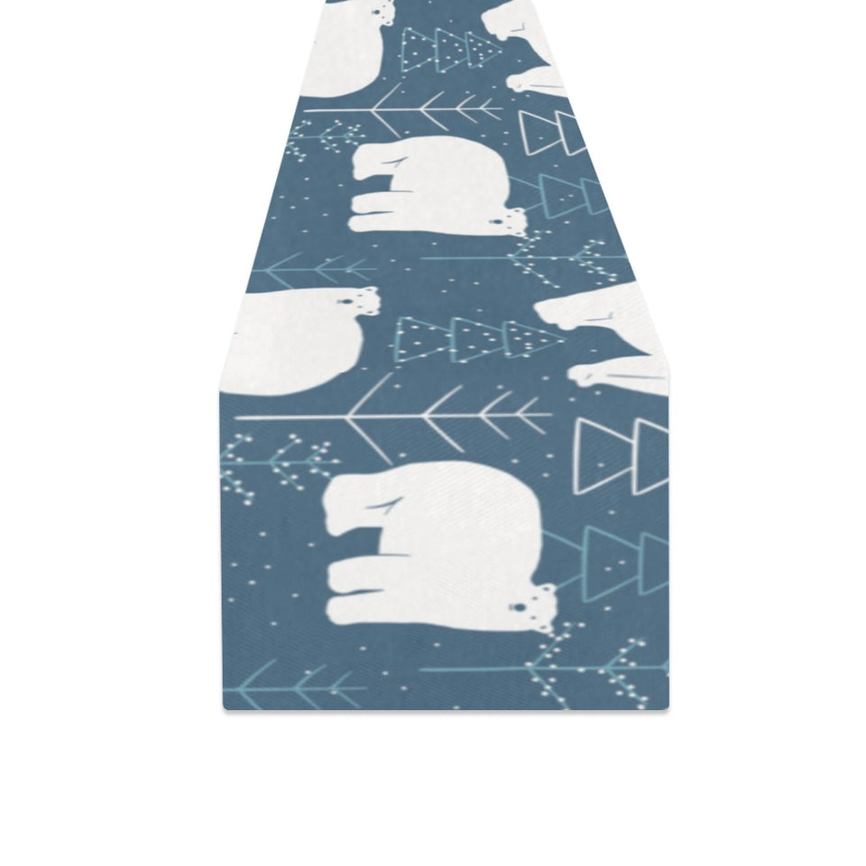 polar bear mother her child pattern Table Runner