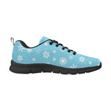 Snowflake pattern blue background Women's Sneaker Shoes