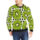 kiwi black dot background Men's Crew Neck Sweatshirt