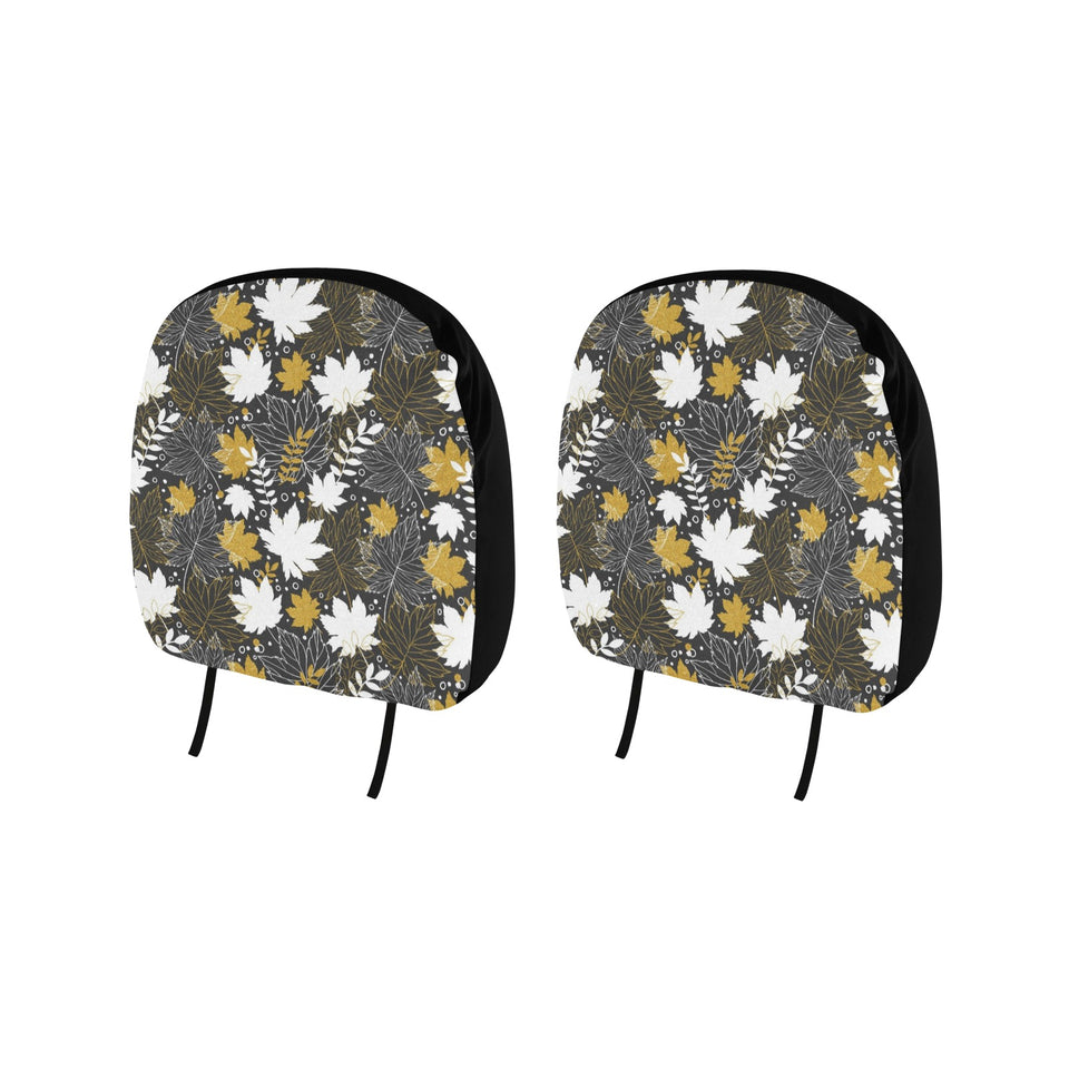 Beautiful gold autumn maple leaf pattern Car Headrest Cover
