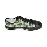 Beautiful parrot palm leaves pattern Kids' Boys' Girls' Low Top Canvas Shoes Black