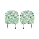 White swan lake pattern Car Headrest Cover