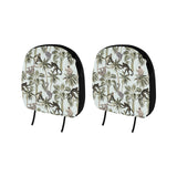 Monkey sloth lemur palm trees pattern Car Headrest Cover