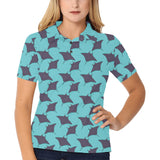 Stingray Pattern Print Design 02 Women's All Over Print Polo Shirt