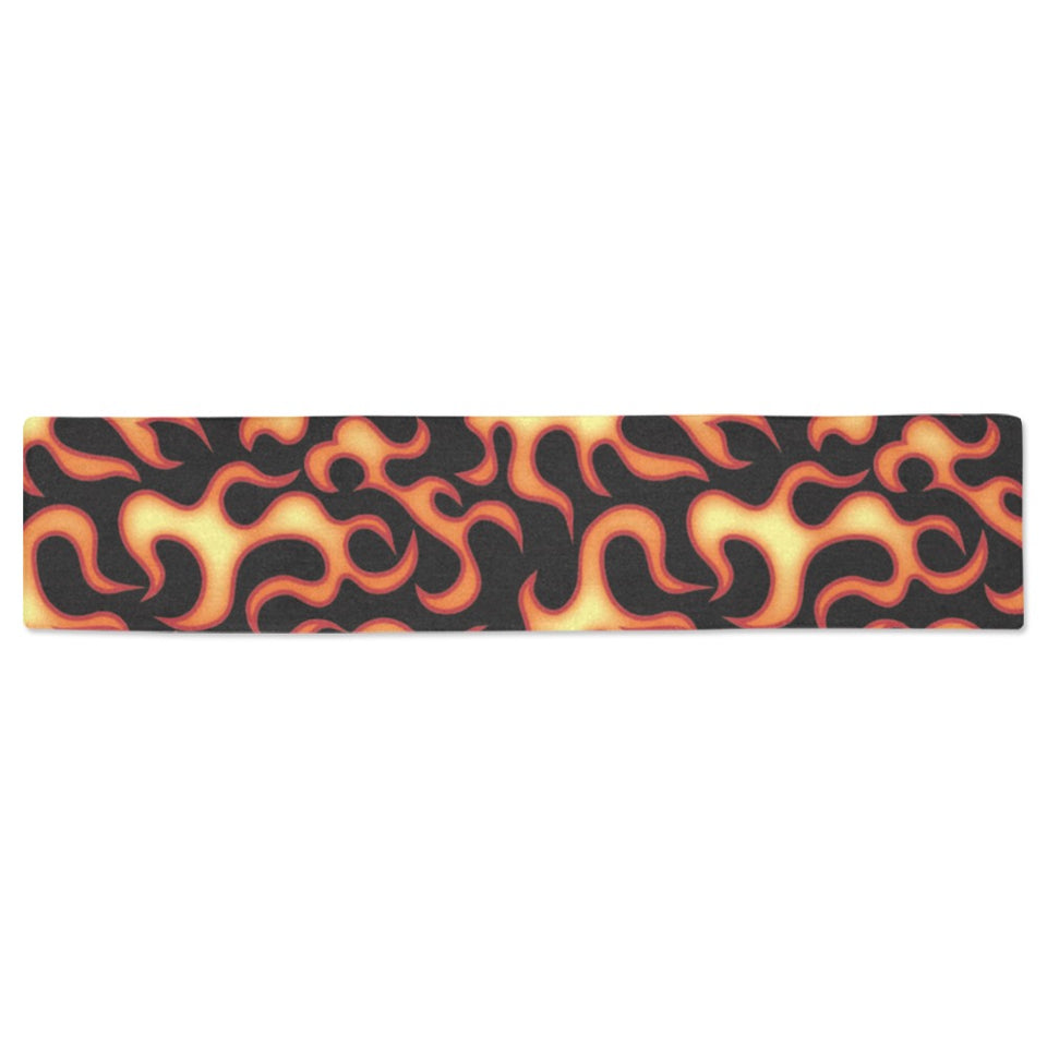 Fire flame dark pattern Table Runner