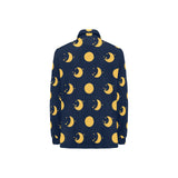 Moon star pattern Women's Long Sleeve Polo Shirt