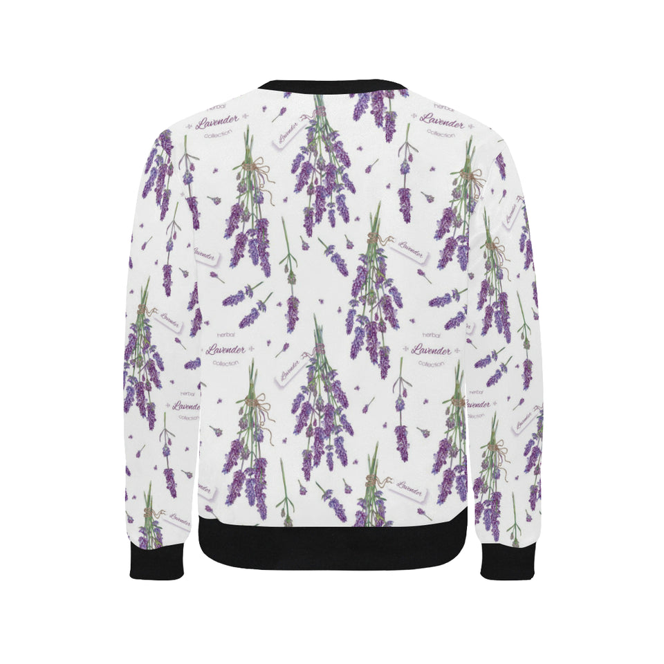 lavender flower design pattern Men's Crew Neck Sweatshirt