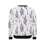 lavender flower design pattern Men's Crew Neck Sweatshirt