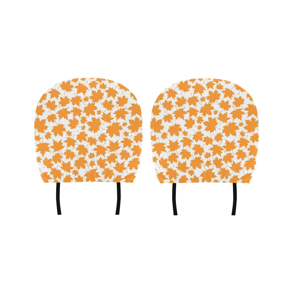 Orange Maple Leaf pattern Car Headrest Cover
