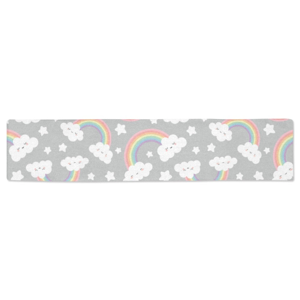 Cute rainbow clound star pattern Table Runner