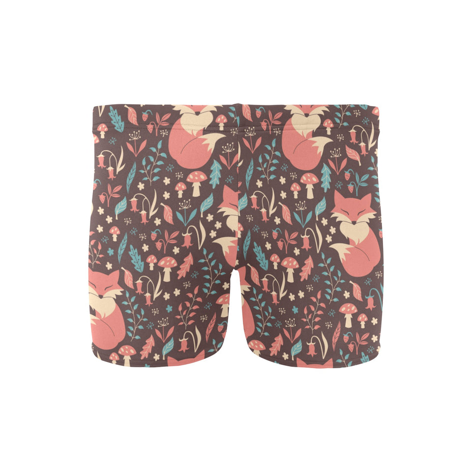 fox leaves mushroom pattern Men's Swimming Trunks
