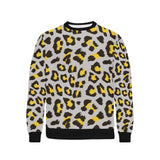 Gray Leopard print pattern Men's Crew Neck Sweatshirt